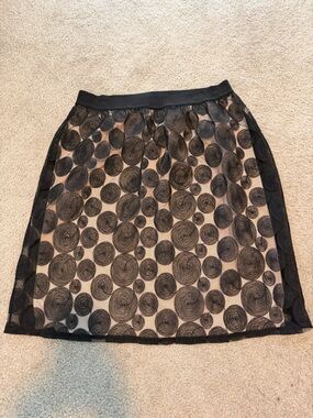 Lane Bryant Black Swirl Overlay Skirt Sz 18/20 NWT